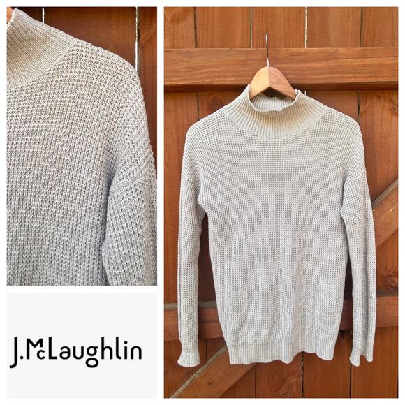 J.Mclaughlin Mockneck Knit‎ Oatmeal Sweater Sz XS - Picture 1 of 8